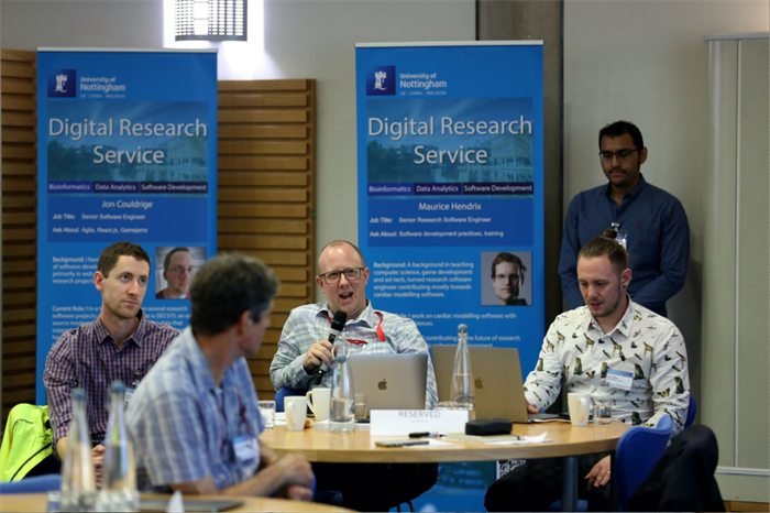 Dr Sam Cox, Dr Philip Quinlan, and Dr Tom Giles at the Digital Research Service 'Celebrating 10 years of Excellence' event July 2022