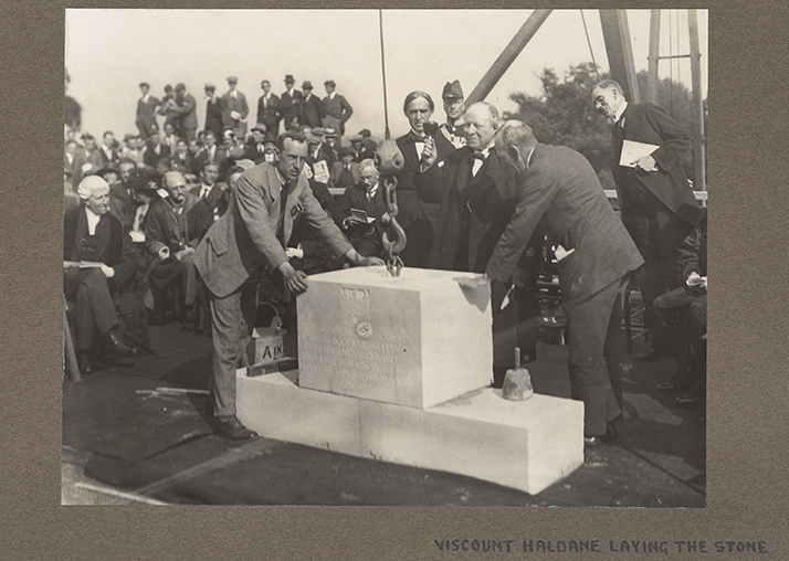 Viscount Haldane laying the Trent Building Foundation Stone