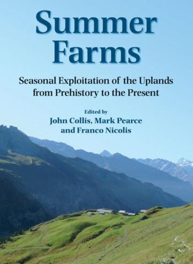 Book cover of 'Summer Farms' by Mark Pearce, featuring a photograph of a mountain range