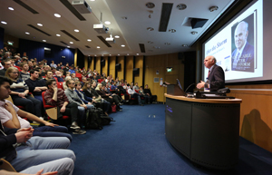 Sir Vince Cable in the lecture theatre