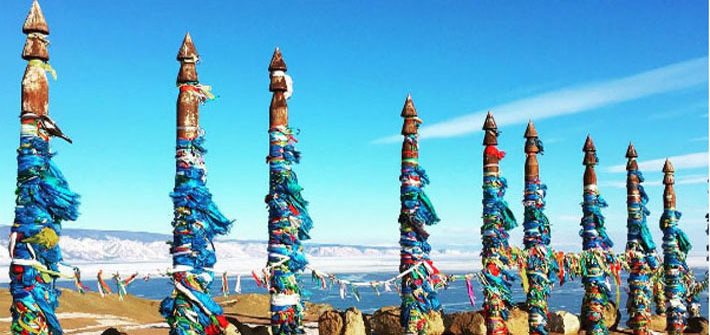 Jenny Skipper - shaman poles at Olkhon Island (no copyright)