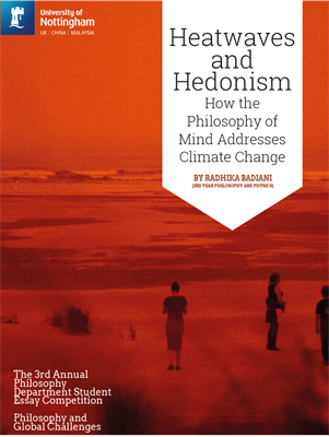 Heatwaves and Hedonism Cover. Red orange image of people stood in an arid desert.