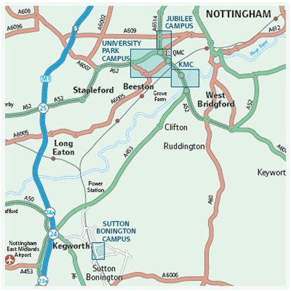Map of Nottingham
