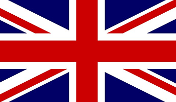 Union Jack flag for UK - red, white and blue crosses and lines