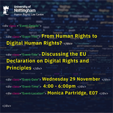 From Human Rights to Digital Rights (event poster)