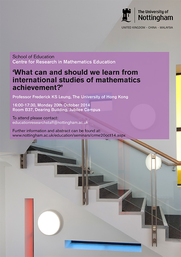 'What can and should we learn from international studies of mathematics achievement?'