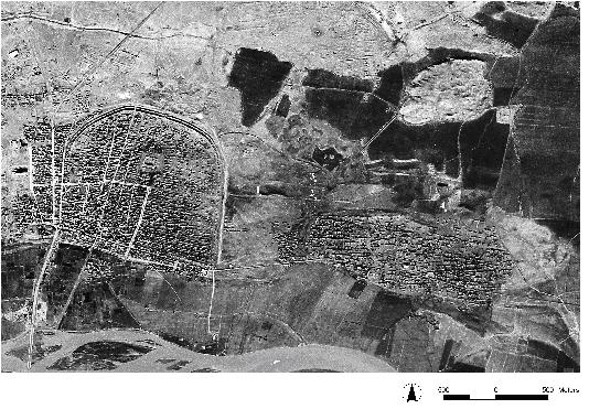 The medieval landscape of Raqqa revealed by a declassified carona satellite image (1967).