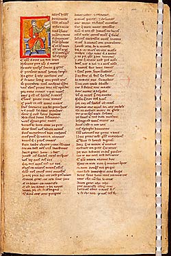 First folio of Heldris de Cornuälle 'Le Roman de Silence'