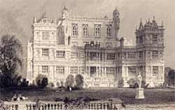 Engraving of Wollaton Hall, Nottinghamshire from 1837