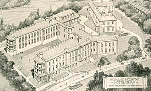 Artist's impression of proposed new Hospital for Women, 1927