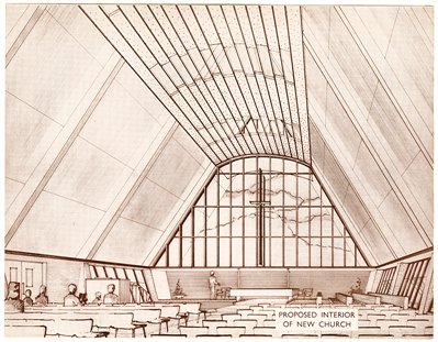 Proposed interior of new Clifton Congregational Church (never built) (CU/Z5/C/1)