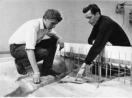 Technicians at work on a river model, 1968 (RE/DOP/H33/11)