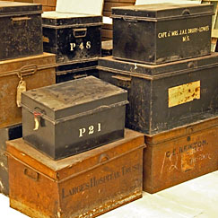 Stacks of metal deed boxes