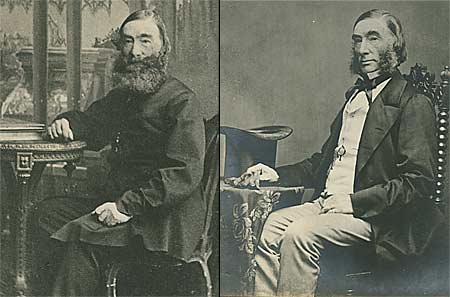 Two photographs of Druce, one with beard, one without.