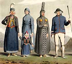 Detail of plate from 'Travels in the Island of Iceland' showing costumes