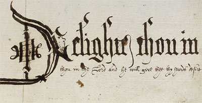 Example of Tibberd's calligraphy