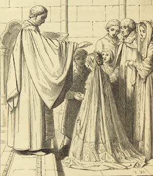 Illustration of a church wedding from the Book of Common Prayer 1845