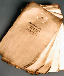 Photograph of a bundle of presentment bills