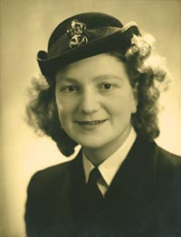 Photographic portrait of Nancy Pulley in WRNS uniform