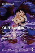 Queer China book cover, two drawn figures hugging each other in purple waters with butterfly wings emerging from behind them.
