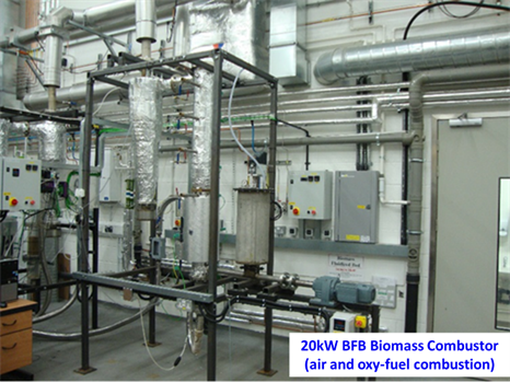 20kW BFB Biomass Combustor (air and oxy-fuel combustion)