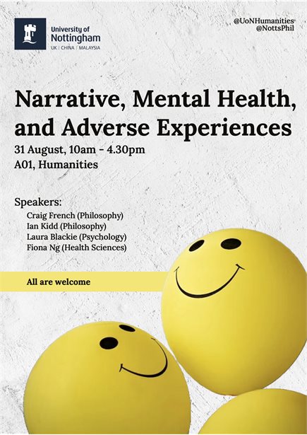 Narratives, Adverse Experiences, and Mental Health - event poster