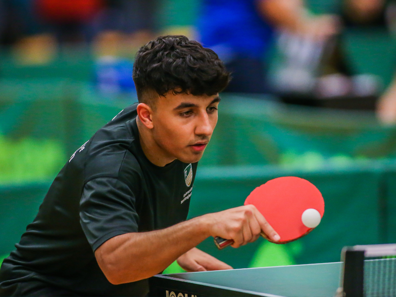 University of Nottingham Table Tennis player in action