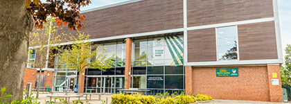 The exterior of Jubilee Sports Centre on Jubilee Campus