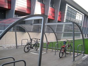 Covered cycle parking on Jubilee Campus