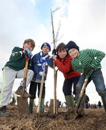 Tree planting at Diamond Wood, Sutton Bonington