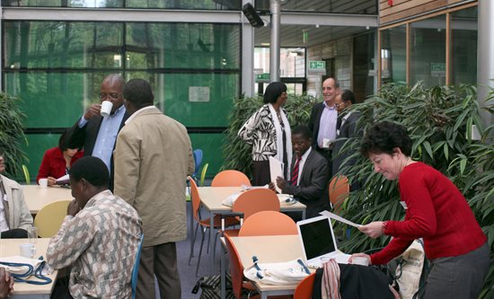 Africa Research Group people in the Business School North atrium