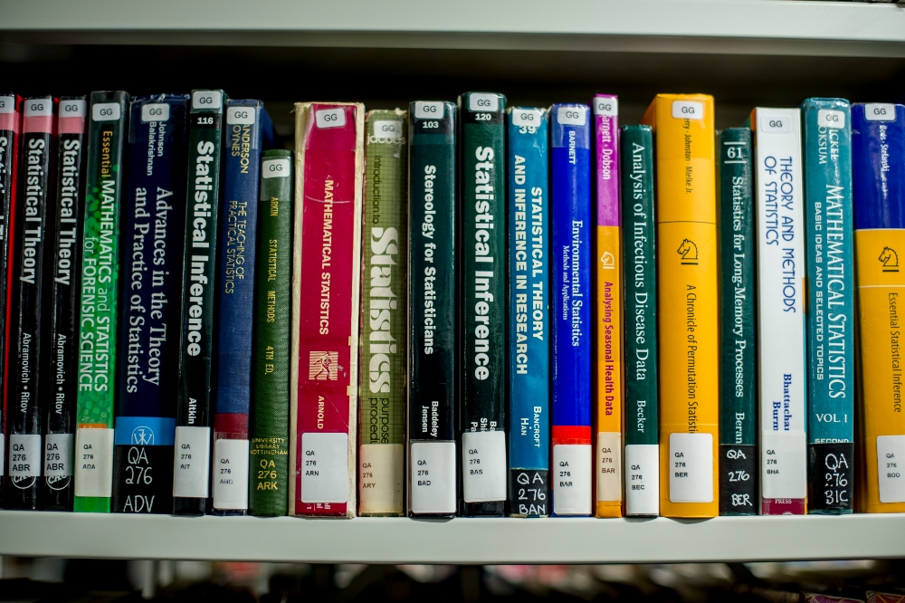 Selection of books on a shelf
