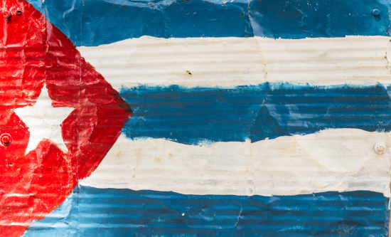 Cuban flag painted of sheet metal