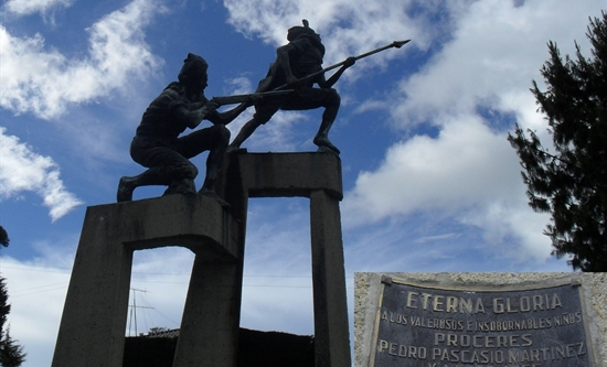 A memorial statue