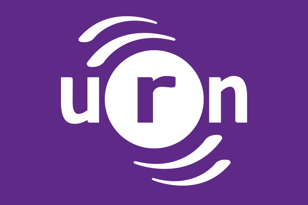 University Radio Nottingham logo (purple and white)