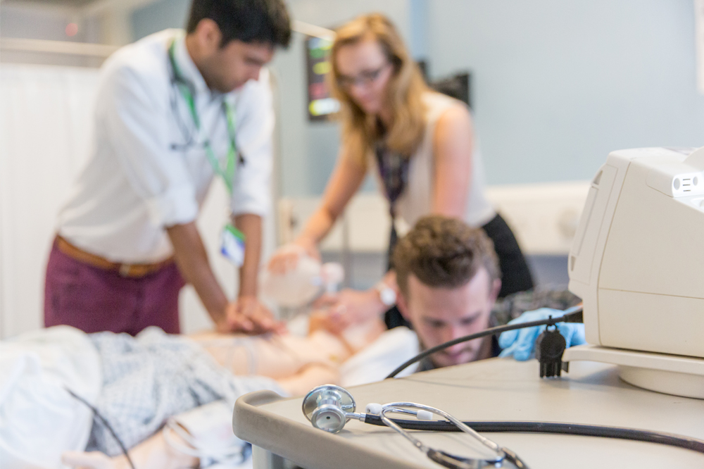 Postgraduate students in the Clinical Skills Suite