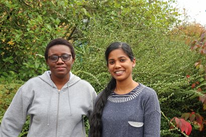 Commonwealth scholars Mirriam Makungwe (left) and Naailah Ali (right)