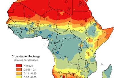 Groundwater recharge map Africa