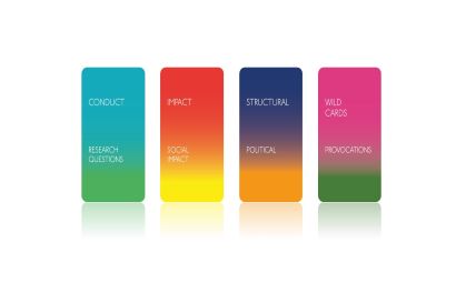 Bright logo of four multicoloured cards