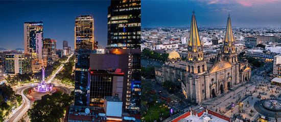 Mexico City and Guadalajara