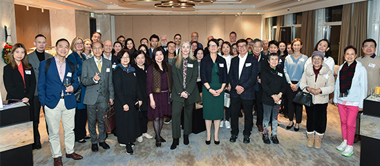 Professor Jane Norman and alumni in Hong Kong.