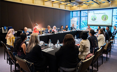 Speakers at a cancer roundtable.