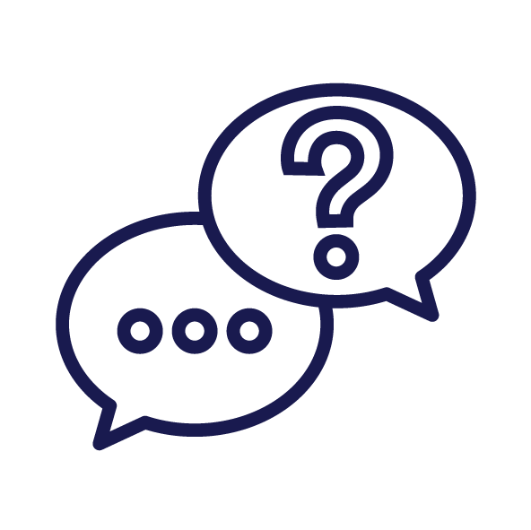 Outline of speech bubble with three dots inside it