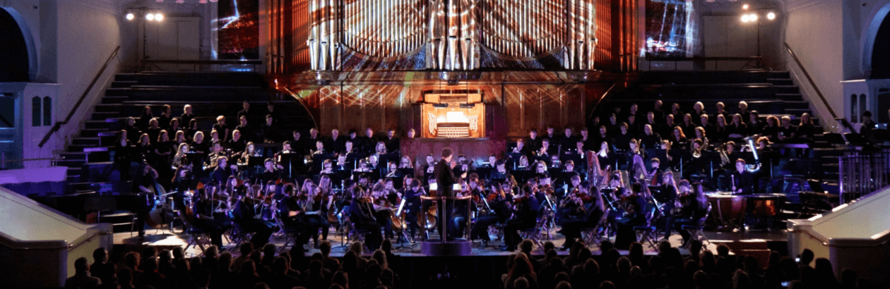 Philharmonia and Choir performing at the Albert Hall