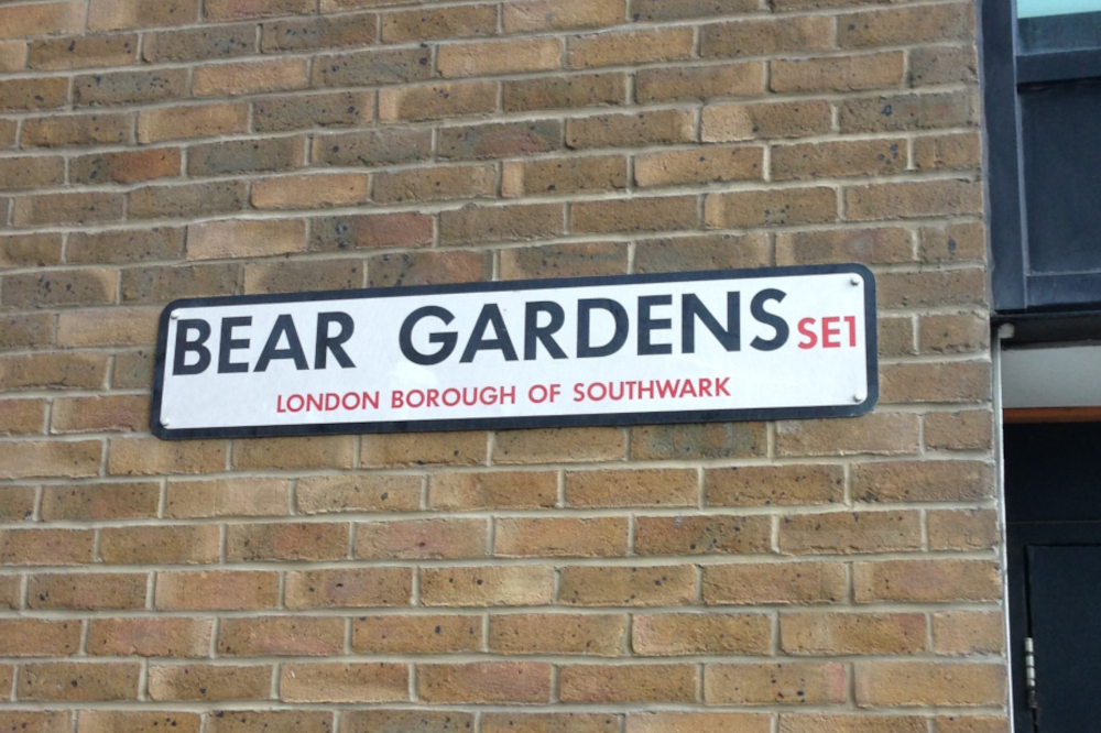 bear gardens street sign