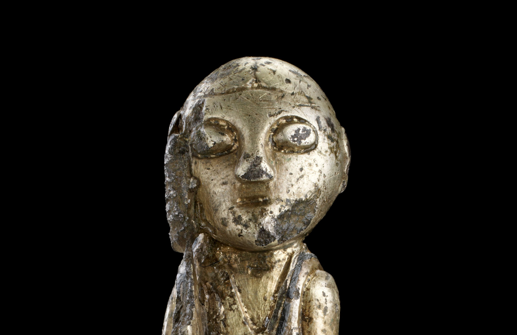 A photograph of a figurine known as Valkyrie from Hårby (detail)