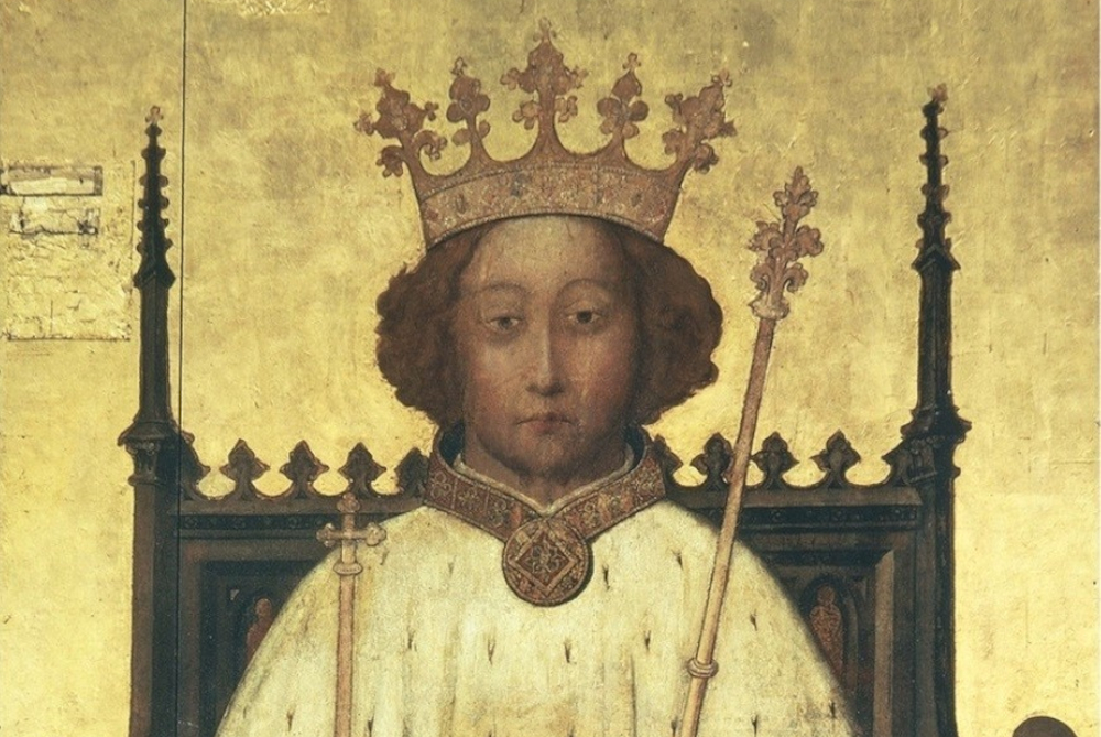 Detail from painting: Richard II (detail), unkown, c.1390, Westminster Abbey