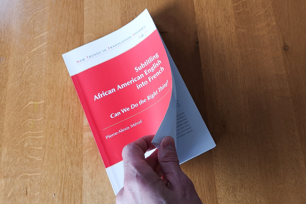 A copy of Subtitling African American English into French being opened.