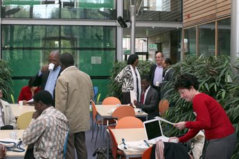 Africa Research Group people in Business School Atrium