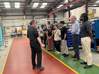Participants from the MSc Consultancy Competition inside the factory at Busch Vacuum Solutions.